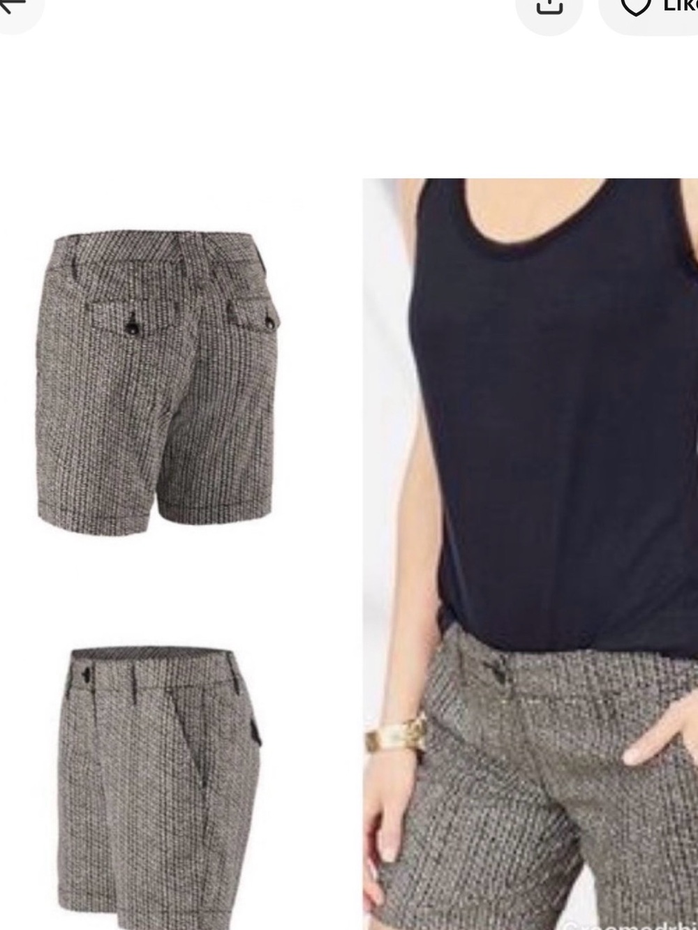CAbi Black and White Heidi Bermuda Shorts size 10